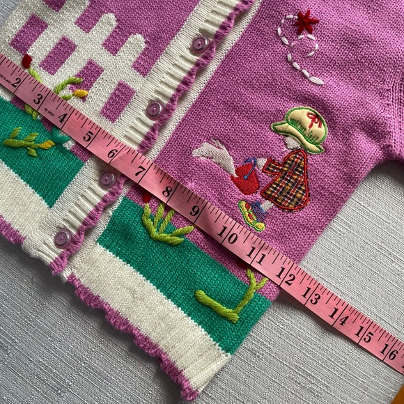 Pink Cardigan Sweater Vintage feel Girls Sportking - Picture 6 of 7